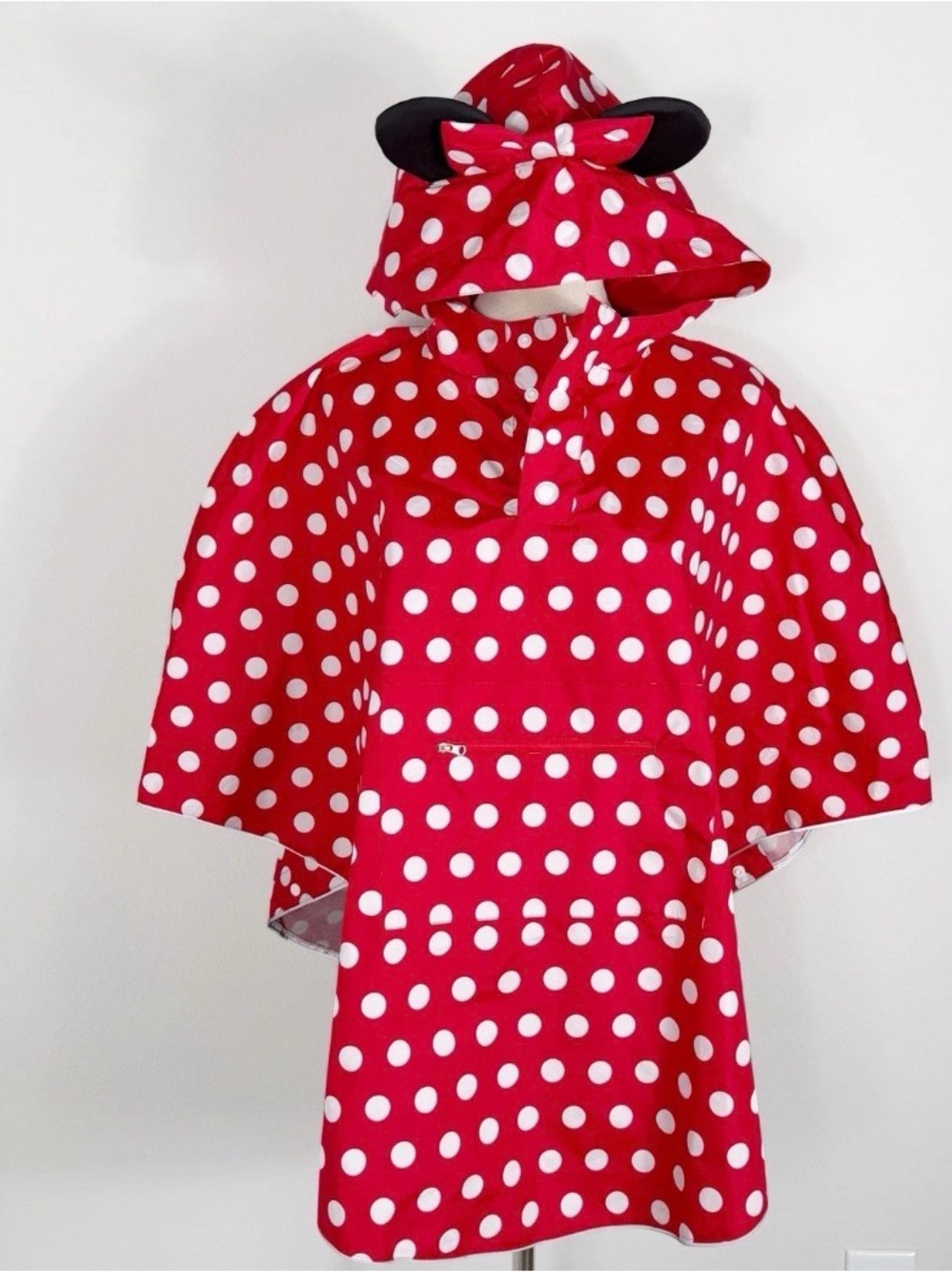 Disney Minnie Mouse Polka Dot Hooded Pancho with pocket